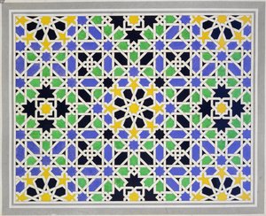 Az 1815-ben megjelent „The Arabian Antiquities of Spain”-ból, Alhambra, a két nővér előszobájában lévő ajtó dado mozaikja